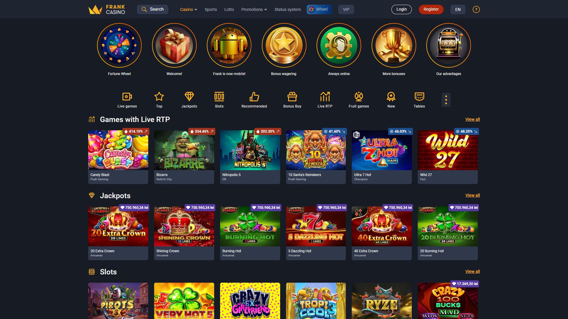 Frank Casino screenshot 1