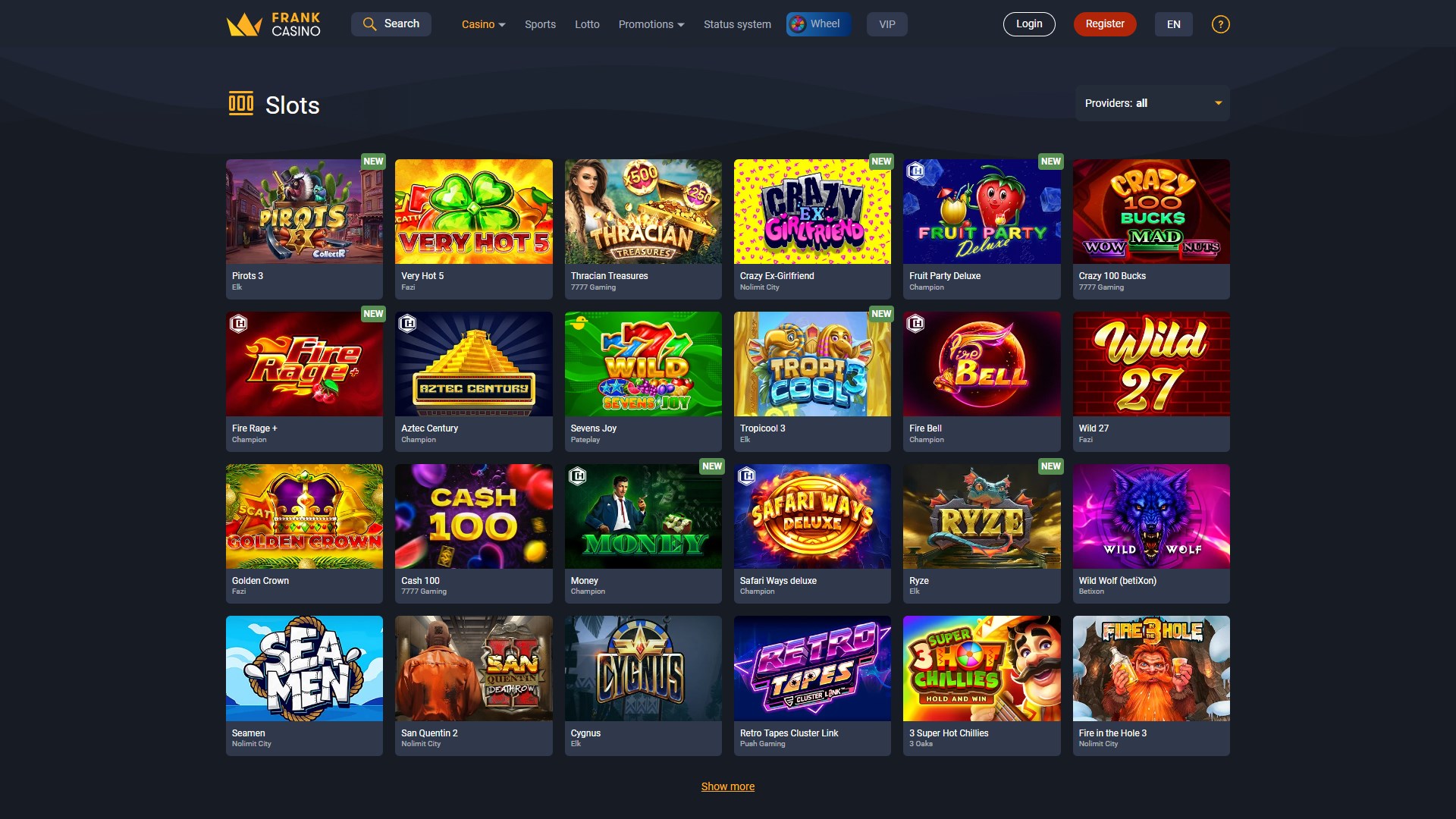 Frank Casino screenshot 2