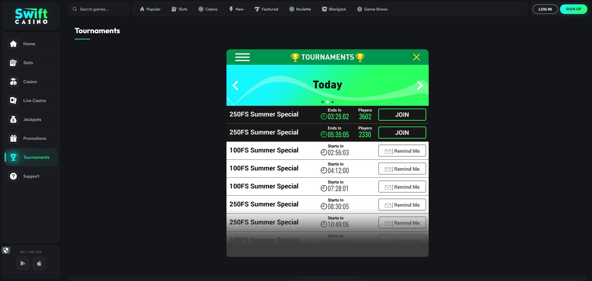 Swift Casino screenshot 4