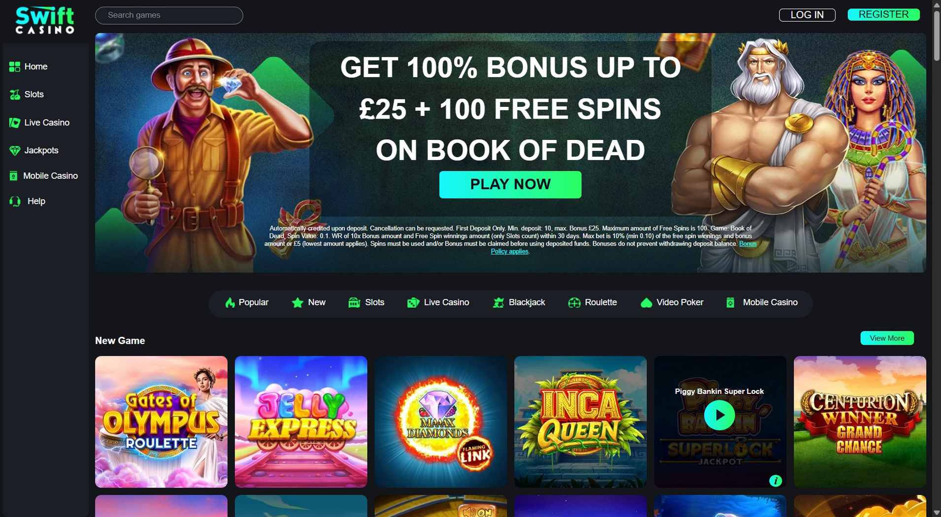 5. Swift Casino- Mobil Online Casino Val